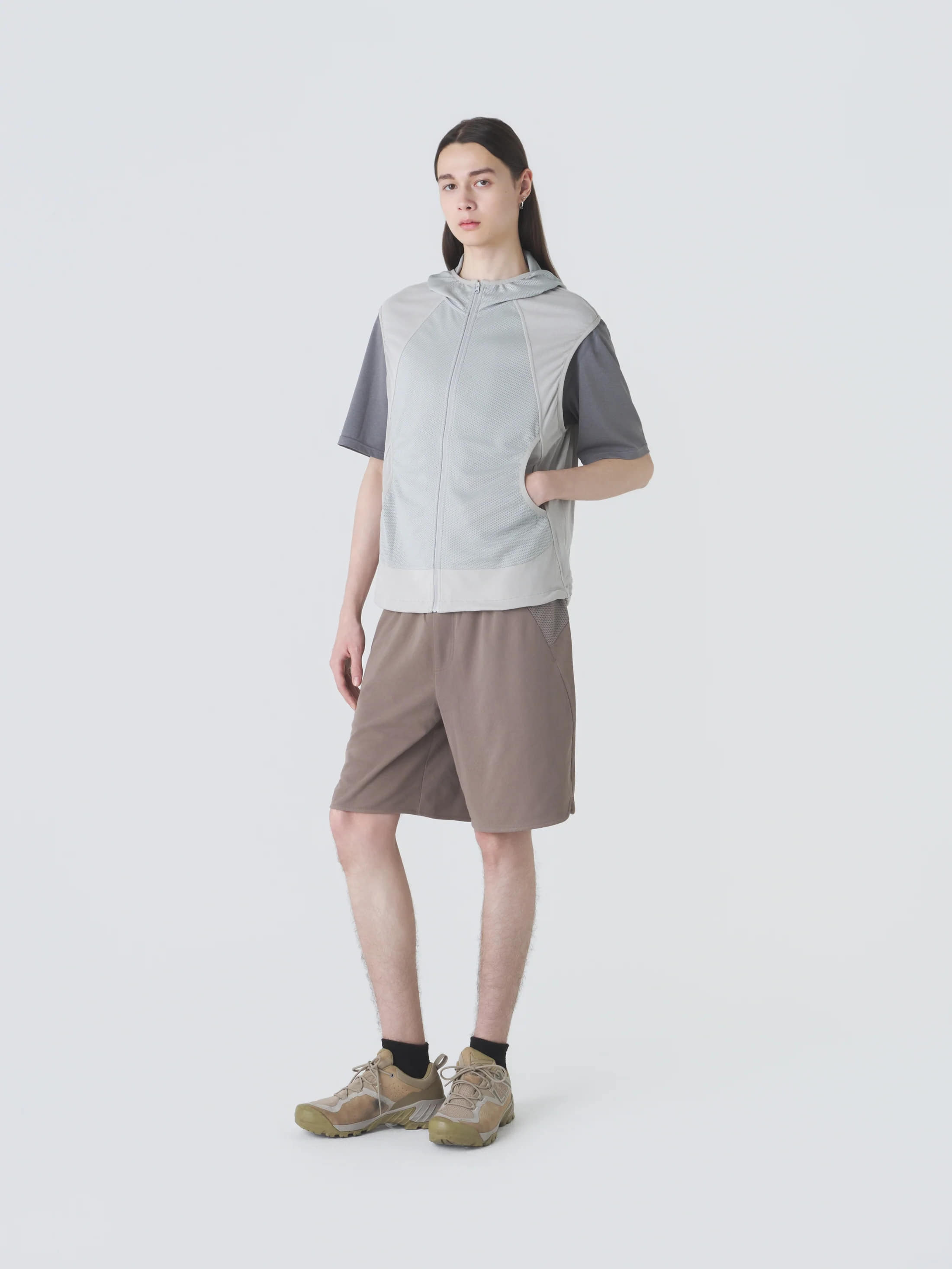 HOODED JERSEY WIND VEST