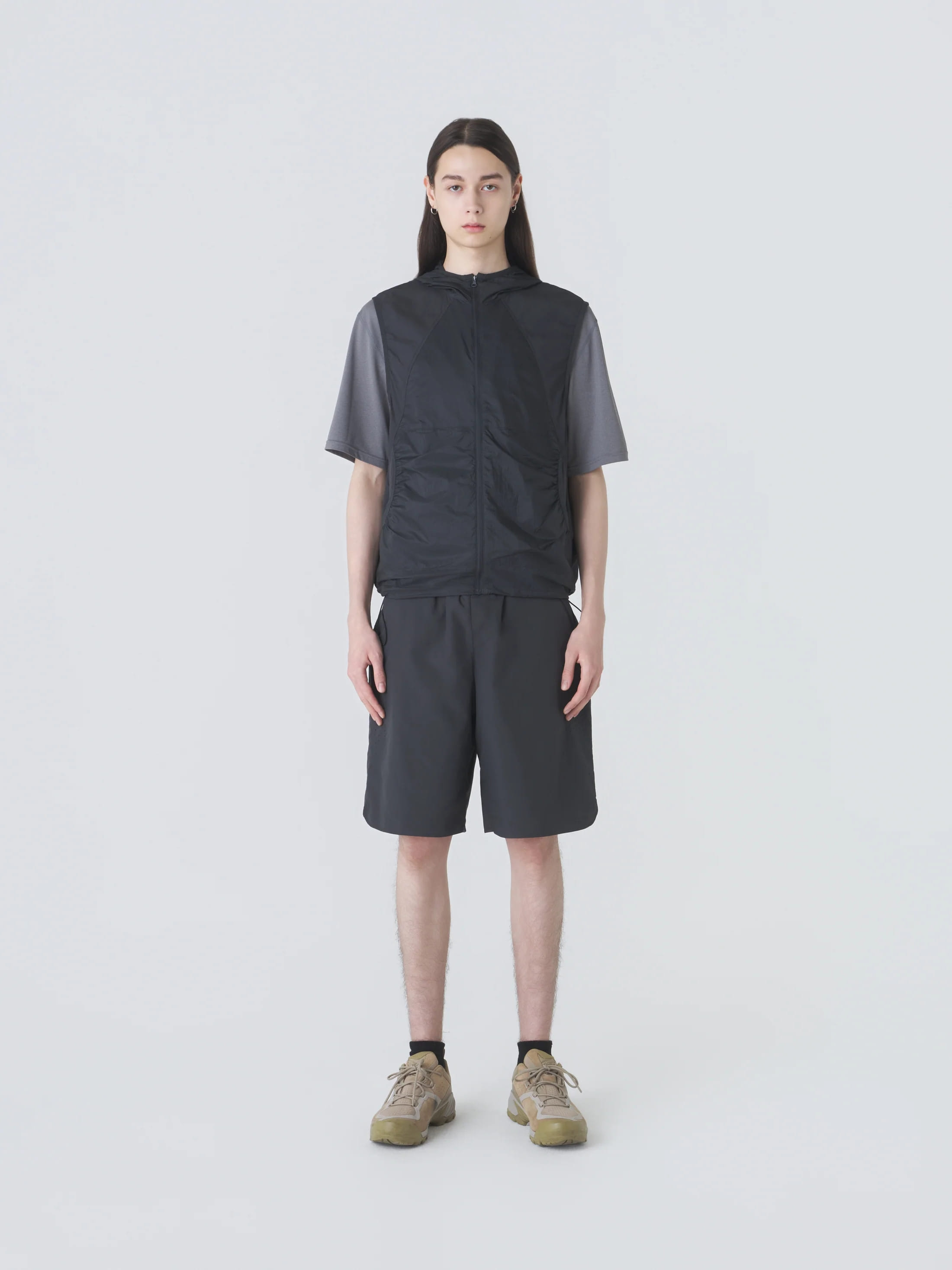 HOODED JERSEY WIND VEST