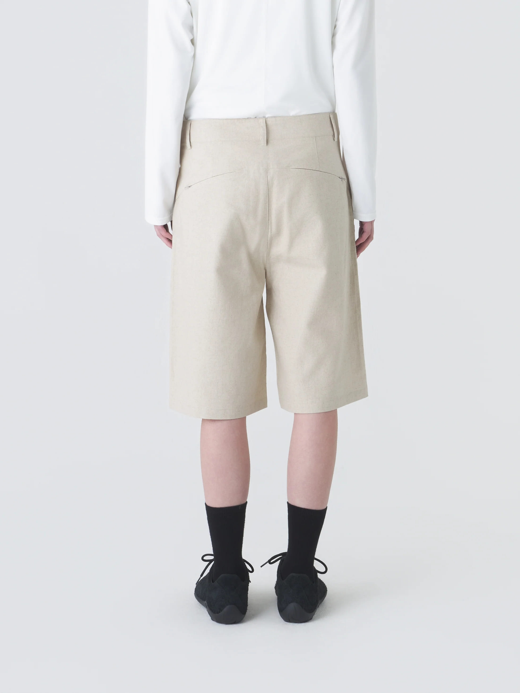 LINEN COTTON MIXED HALF TROUSER