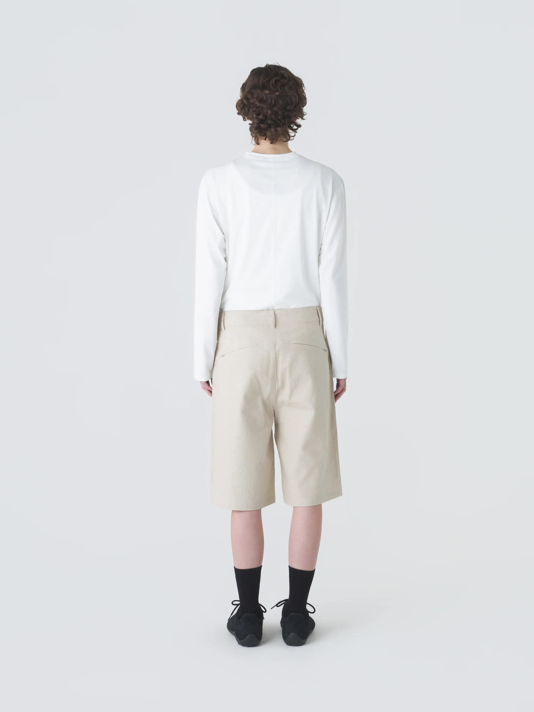 LINEN COTTON MIXED HALF TROUSER