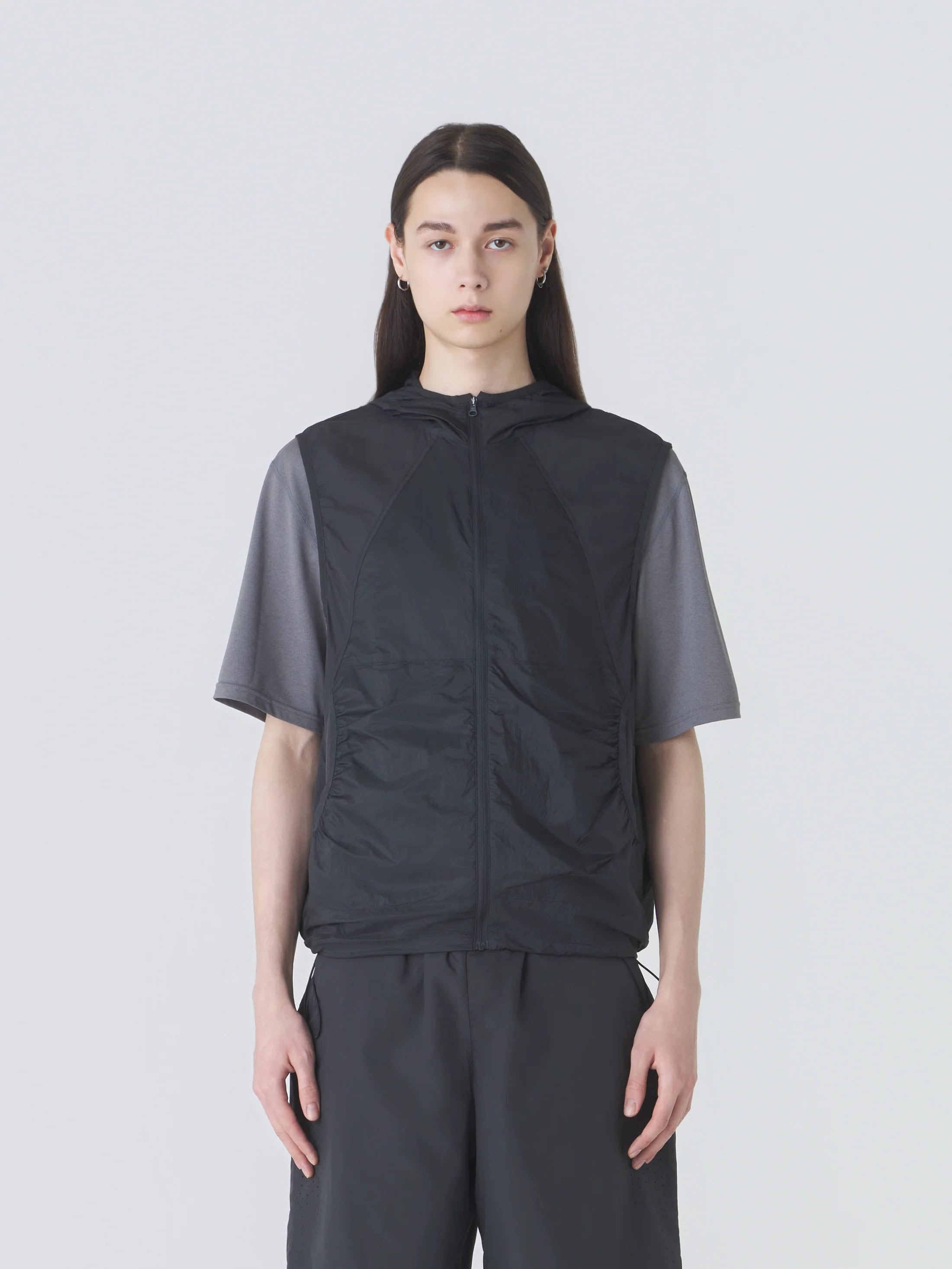 HOODED JERSEY WIND VEST