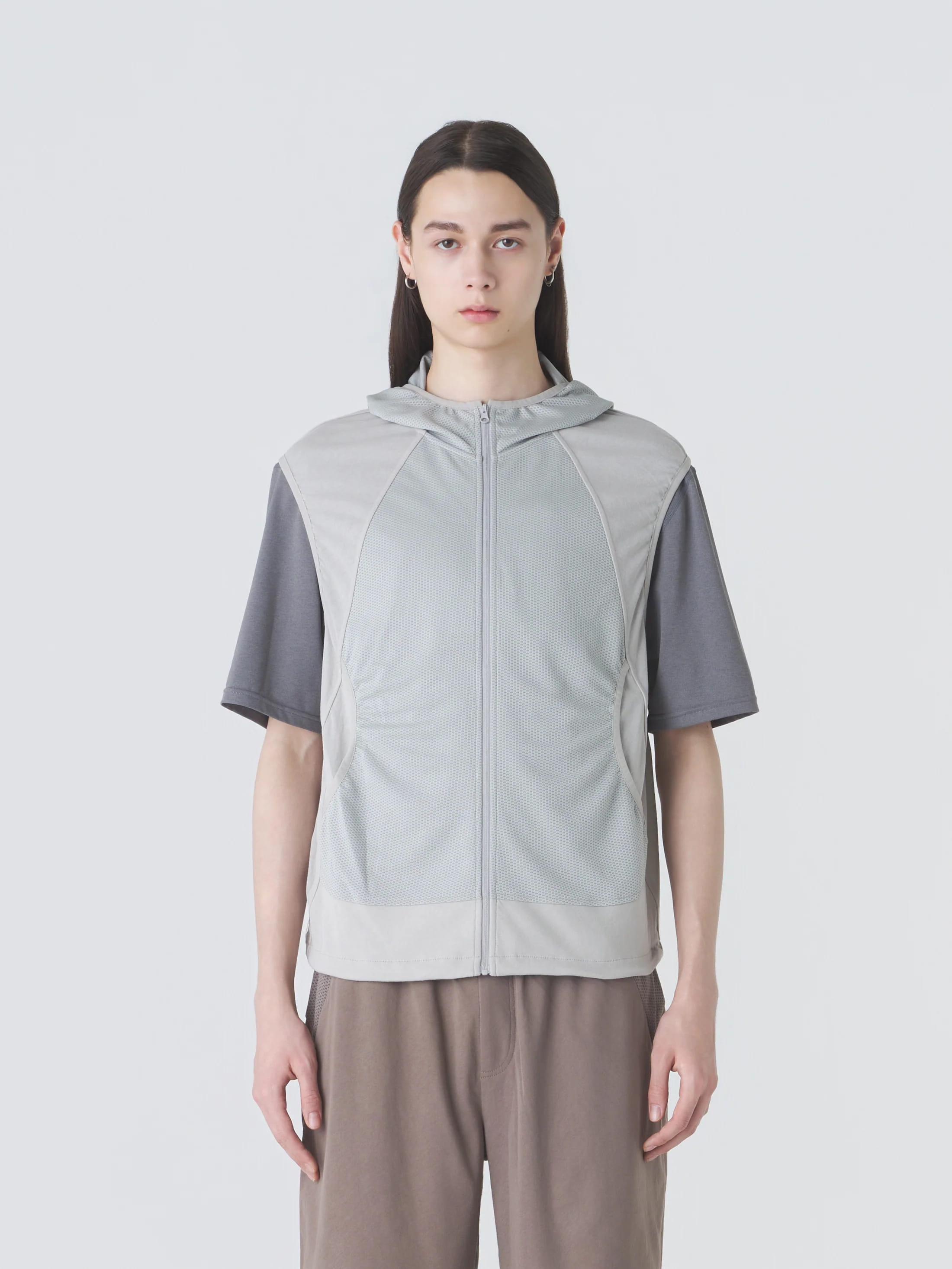 HOODED JERSEY WIND VEST
