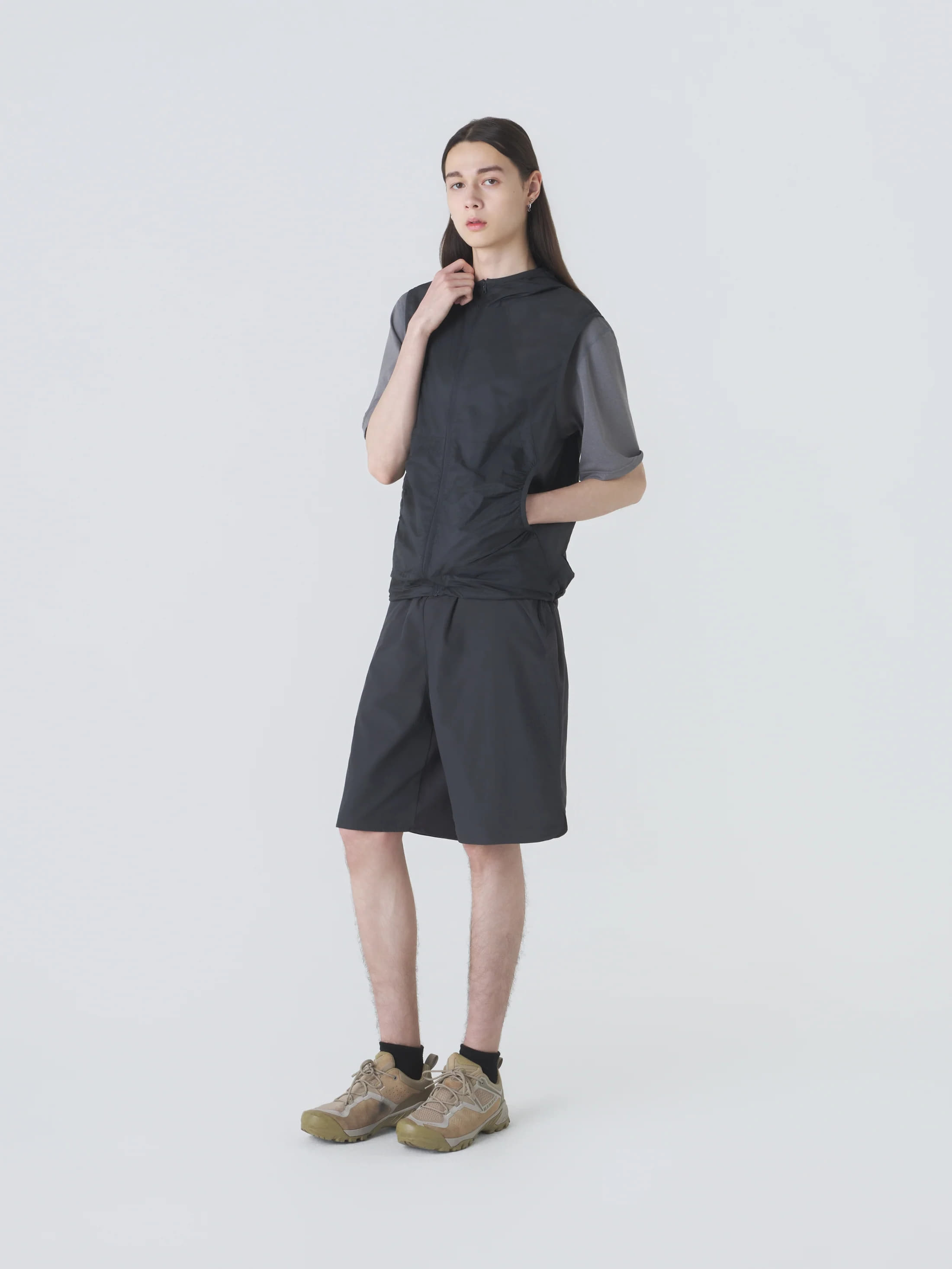 HOODED JERSEY WIND VEST